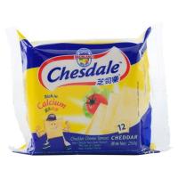 เชสเดล เชดดาชีส สเปรด โพรเซสชีส ชนิดเนยแข็ง 250กรัม 12 แผ่น (Chesdale Trim Chedddar Cheese Spread 250g 12 Slices)