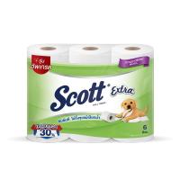 สก๊อตต์ เอ็กซ์ตร้า กระดาษม้วนชำระ ความยาวพิเศษ 6 ม้วน (Scott Extra Soft Texture Big Roll Tissue 6 Rolls)