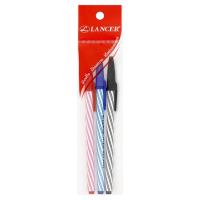 แลนเซอร์ สไปรัล ปากกาลูกลื่น คละสี 3 ด้าม (Lancer Spiral Pen 3pcs)