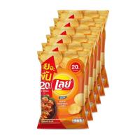 เลย์ ร็อค มันฝรั่งแท้ทอดกรอบแผ่นหยัก กลิ่นเอ็กซ์ตร้า บาร์บีคิว 50 ก. แพ็ค 6
