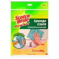 3เอ็ม สก๊อตช์-ไบรต์ ผ้าฟองน้ำอเนกประสงค์ 2 ชิ้น (3M Scotch-Brite Sponge Cloth 2 pcs)