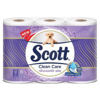 สก็อตต์ คลีนแคร์ กระดาษทิชชู หนา 3 ชั้น ยาว 104 เมตร กลิ่นเนเชอรัล เฟรช 6 ม้วน (Scott Clean Care Natural Fresh Scented 6 Rolls)