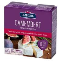 เอ็มบองก์ เนยแข็งคาเมมเบิร์ต สีขาวนวล ขึ้นรูปชีส 24% 125กรัม (Emborg Camembert Soft White Moulded Cheese 24% 125g)