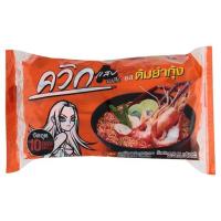 ควิกแสบ บะหมี่กึ่งสำเร็จรูป รสต้มยำกุ้ง 60กรัม x 10 ซอง (Quick Zabb Tomyum Kung Flavour Instant Noodles 60g x 10pcs)