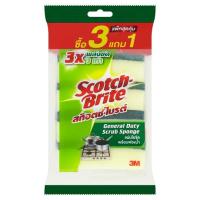 ราคา สก๊อตช์ไบรต์ ฟองน้ำใยขัด3X4นิ้ว แพ็ค 3+1 SCOTCH BRITE (50550021)