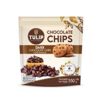 ทิวลิป ดาร์กช็อกโกแลต ชนิดเกล็ด เม็ดกลาง 650กรัม (Tulip Medium Dark Chocolate Chips 650g)