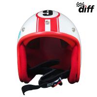 ราคา หมวกกันน็อกวินเทจเต็มใบสีขาว-แดง (73786217)