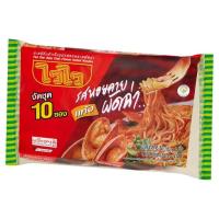 ไวไว บะหมี่กึ่งสำเร็จรูปรสหอยลายผัดฉ่า 60กรัม x 10 ซอง (Wai Wai Pad Char Baby Clam Flavour Instant Noodles 60g x 10 pcs)