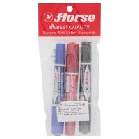 ราคา ตราม้า ปากกาเคมี2หัว X3 (คละแบบ) HORSE (1448773)