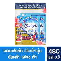 ราคา คอมฟอร์ทอัลตร้า ผ้านุ่มฟ้า 480มล แพ็ค2+1 COMFORT (50654993)