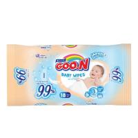 GOON กูนน์ เบบี้ ไวพส์ ผ้าเช็ดทำความสะอาดก้นเด็ก ขนาด 200 x 130มม. ชนิดเติม 18 แผ่น