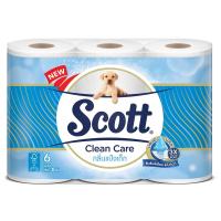 สก๊อตต์คลีนแคร์เบบี้พาวเดอร์กระดาษชำระหนา 3ชั้น แพค 6ม้วน (Scott Clean Care Baby Power Scented 6 Rolls)