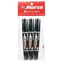 ราคา ตราม้า ปากกาเคมี 2 หัว ดำ P3 HORSE (25262971)