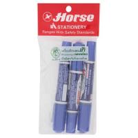 ราคา ตราม้า ปากกาเคมี2หัว น้ำเงิน X3 HORSE (1448722)