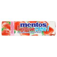 เมนทอส อินเครดิเบิ้ล ชิว สตรอเบอร์รี ลูกอมเคี้ยวหนึบรส สตรอเบอร์รี 45กรัม (Mentos Strawberry Flavour Incredible Chew 45g)
