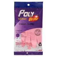 ราคา โพลี-ไบรท์ ถุงมือยางธรรมชาติ อเนกประสงค์ ขนาดกลาง 1 คู่ (Poly-Brite Clean Hand M Size Natural Latex Gloves 1 pair)