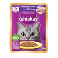 ราคา วิสกัสเพาช์อาหารแมว รสปลาทู 80ก. WHISKAS (8800081)