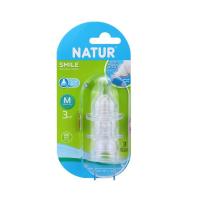 เนเจอร์ จุกนมซิลิโคนปราศจากสารบีพีเอ ขนาด M สำหรับเด็ก 3+ เดือน 3 ชิ้น (Natur M Size 3+ Months BPA Free Silicone Nipple 3pcs)