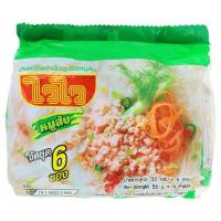 ราคา ไวไว เส้นหมี่กึ่งสำเร็จรูปรสหมูสับ 55กรัม x 6 ซอง (Waiwai Minced Pork Flavour Instant Rice Vermicelli 55g x 6 Packs)