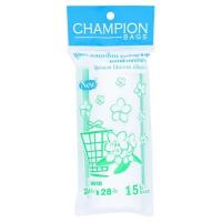 แชมเปี้ยน ถุงขยะแบบม้วน กลิ่นมะลิ ขนาด 24 x 28นิ้ว 15 ใบ (Champion Jasmine Scent Garbage Bags Roll 24 x 28inch 15 bags)