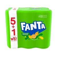 ราคา แฟนต้าน้ำเขียวกลิ่นฟรุตพันซ์กระป๋อง 325มล. แพ็ค6 FANTA (6808522)