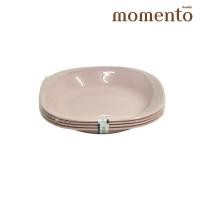 ราคา โมเมนโตจานเหลี่ยมกลาง ชมพู 4ใบ MOMENTO (52615858)
