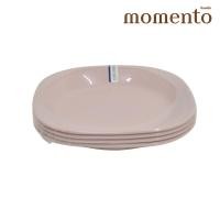 ราคา โมเมนโตจานเหลี่ยมใหญ่ ชมพู 4ใบ MOMENTO (52615864)