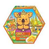 ลอตเต้ โคอะล่า มาร์ช ขนมปังกรอบสอดไส้ครีมมะม่วง 136.5กรัม (Lotte Koala&#39;s March Biscuits with Mango Cream Filling 136.5g)