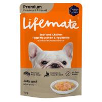 ราคา ไลฟ์เมต วัวไก่แซลมอนผักในเยลลี่ 70 ก. LIFEMATE (52694279)