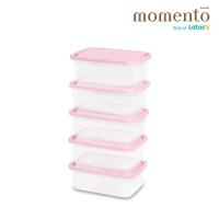 MOMENTO กล่องอาหารเหลี่ยมชมพู 400มล.X5 MOMENTO (75557833)
