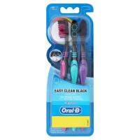 Oral-B ออรัลบี อีซี่คลีน แบล็ค แปรงสีฟันขนแปรงนุ่ม แพ็ค 2 ฟรี 1 คละสี