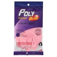 โพลี-ไบรท์ ถุงมือยางธรรมชาติ อเนกประสงค์ ขนาดใหญ่ 1 คู่ (Poly-Brite Clean Hand Large Size Natural Latex Gloves 1 Pair)