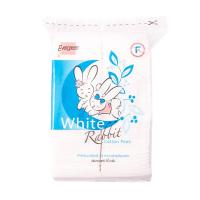 เอเวอร์กรีน ไวท์ แรบบิท สำลีแผ่นบริสุทธิ์ 50กรัม (Evergreen White Rabbit Purified Cotton Pads 50g)