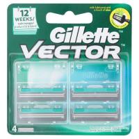 ยิลเลตต์ เวคเตอร์ ใบมีดโกนหนวด ระบบใบมีดหัวปรับหมุนได้ 4 ชิ้น (Gillette Vector Adjusts Automatically-Pivoting Head Razor Blade 4 pcs)