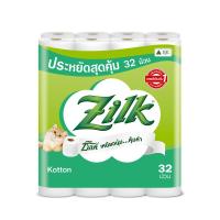 ซิลค์ คอตตอน กระดาษทิชชูม้วนหนา 2 ชั้น ขนาด 10.0 x 11.3ซม. ยาว 512ม. 32 ม้วน (Zilk Kotton 512m Length 10.0 x 11.3cm 2-Ply Roll Tissue 32 Rolls)