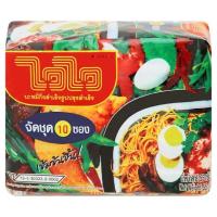 ไวไว บะหมี่กึ่งสำเร็จรูปปรุงสำเร็จ 55กรัม x 10 ซอง (Wai Wai Oriental Style Instant Noodles 55g x 10 Packs)