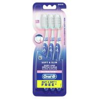 ราคา ออรัลบีแปรงสีฟันซอฟท์แอนด์สลิม แพค3 ORAL-B (51164269)
