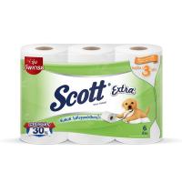 สก๊อตต์ เอ็กซ์ตร้า กระดาษม้วน ความยาวสุทธิ 252ม. หนา 2 ชั้น 6 ม้วน (Scott Extra Total Length 252M 2-ply Roll Tissue 6 Rolls)