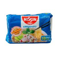 นิสชิน บะหมี่กึ่งสำเร็จรูป รสหมูมะนาว 60กรัม x 10 ซอง (Nissin Moo Manao Flavour Instant Noodles 60g x 10pcs)