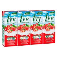 ราคา ไอวี่นมเปรี้ยวรสสตรอเบอร์รี่180มล. แพ็ค 4 IVY (169234917)