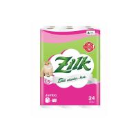 ซิลค์ จัมโบ้ กระดาษชำระ หนา 2 ชั้น ความยาวพิเศษ 660ม. 24 ม้วน (Zilk Jumbo 660m Total Length 2 Ply Tissue 24 rolls)