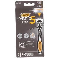 ราคา บิคมีดโกนหนวด ไฮบริดเฟลกซ์5 1ด้าม+4ใบมีด BIC (51431587)