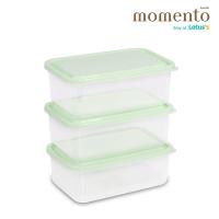 MOMENTO กล่องอาหารเหลี่ยมเขียว 800มล.X3 MOMENTO (75557835)