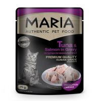 ราคา มาเรีย แมว ทูน่าแซลมอนในเกรวี่ 70กรัม MARIA (51235278)