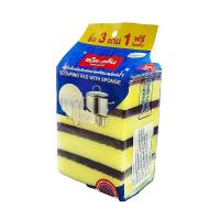 ราคา MAX-KLEAN แผ่นใยขัดไนล่อนพร้อมฟองน้ำ 8954 X3 ฟรี 1 MAX-KLEAN (75568653)