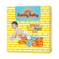 ราคา ซันนี่เบบี้เฟล็กซี่ แพ้นท์ ไซส์ M 74 ชิ้น ฟรี 4 SUNNY BABY (75589732)