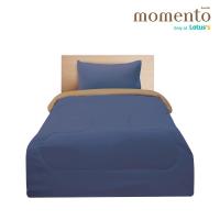 ราคา โมเมนโตผ้าปูไมโคร สีน้ำเงิน/สีน้ำตาล 3. 5ฟุต +ผ้านวม MOMENTO (75587304)