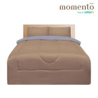 ราคา โมเมนโตผ้าปูไมโคร สีน้ำตาล/สีเทา 6 ฟุต +ผ้านวม MOMENTO (75587311)