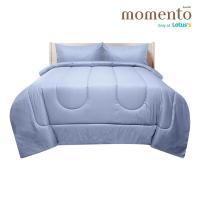 ราคา MOMENTO ผ้าปูไมโครซาตินสีเทา 5ฟุต +ผ้านวม 70X90 นิ้ว MOMENTO (75587324)