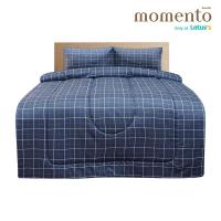 ราคา MOMENTO ผ้าปูไมโครตารางน้ำเงิน 6 ฟุต + ผ้านวม MOMENTO (75587315)